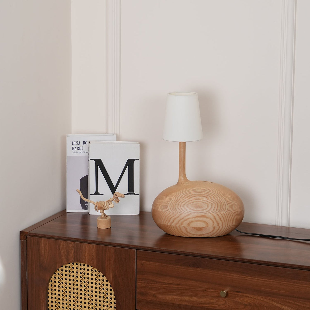 Brixten Lampe de Table en Bois Et Tissu