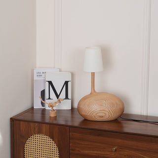 Brixten Lampe de Table en Bois Et Tissu