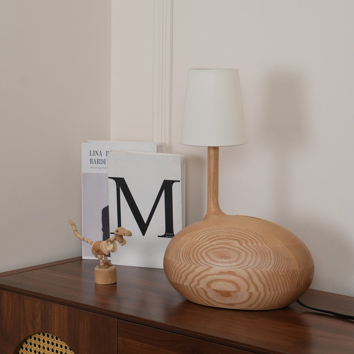 Brixten Lampe de Table en Bois Et Tissu