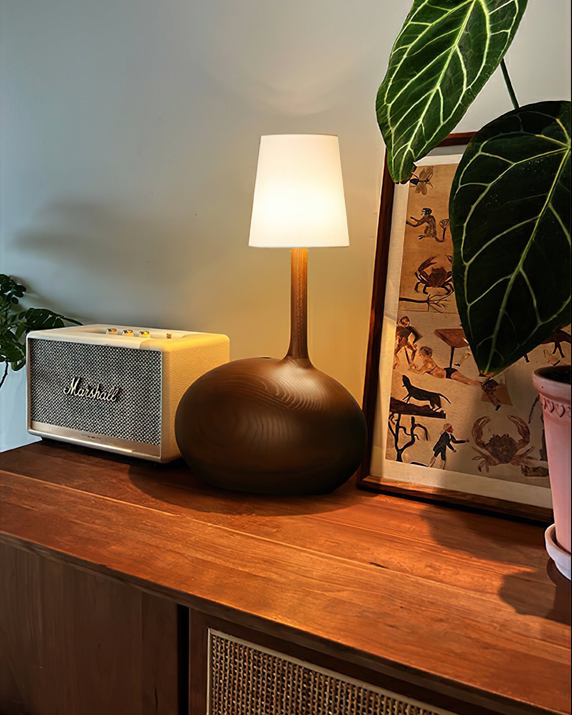 Brixten Lampe de Table en Bois Et Tissu
