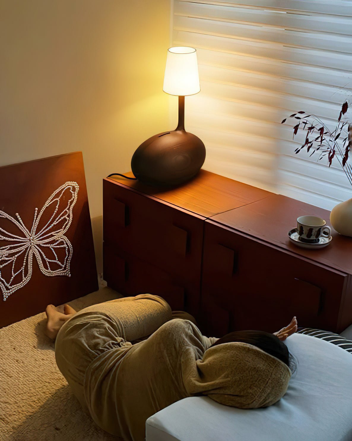 Brixten Lampe de Table en Bois Et Tissu