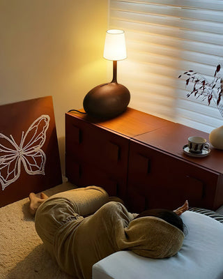 Brixten Lampe de Table en Bois Et Tissu