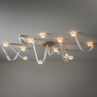 Elraearis Moderne Minimaliste LED Cuir Albâtre Lustre