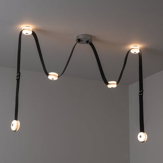 Elraearis Moderne Minimaliste LED Cuir Albâtre Lustre
