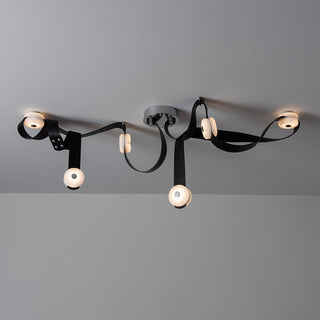 Elraearis Moderne Minimaliste LED Cuir Albâtre Lustre