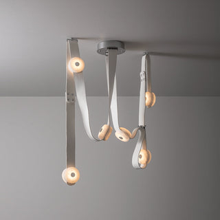 Elraearis Moderne Minimaliste LED Cuir Albâtre Lustre