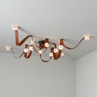 Elraearis Moderne Minimaliste LED Cuir Albâtre Lustre