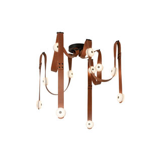 Elraearis Moderne Minimaliste LED Cuir Albâtre Lustre
