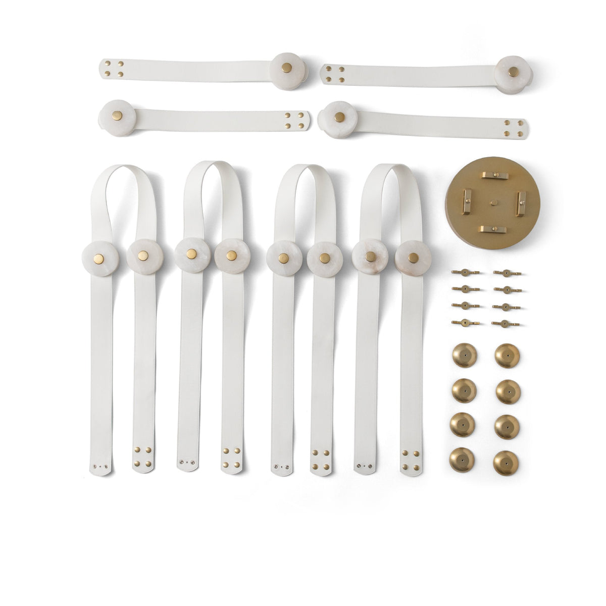 Elraearis Moderne Minimaliste LED Cuir Albâtre Lustre