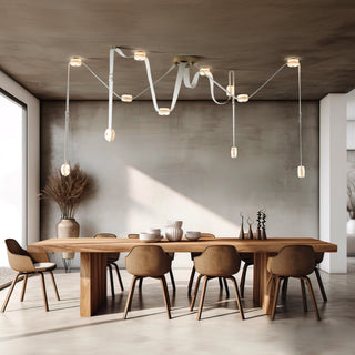 Elraearis Moderne Minimaliste LED Cuir Albâtre Lustre