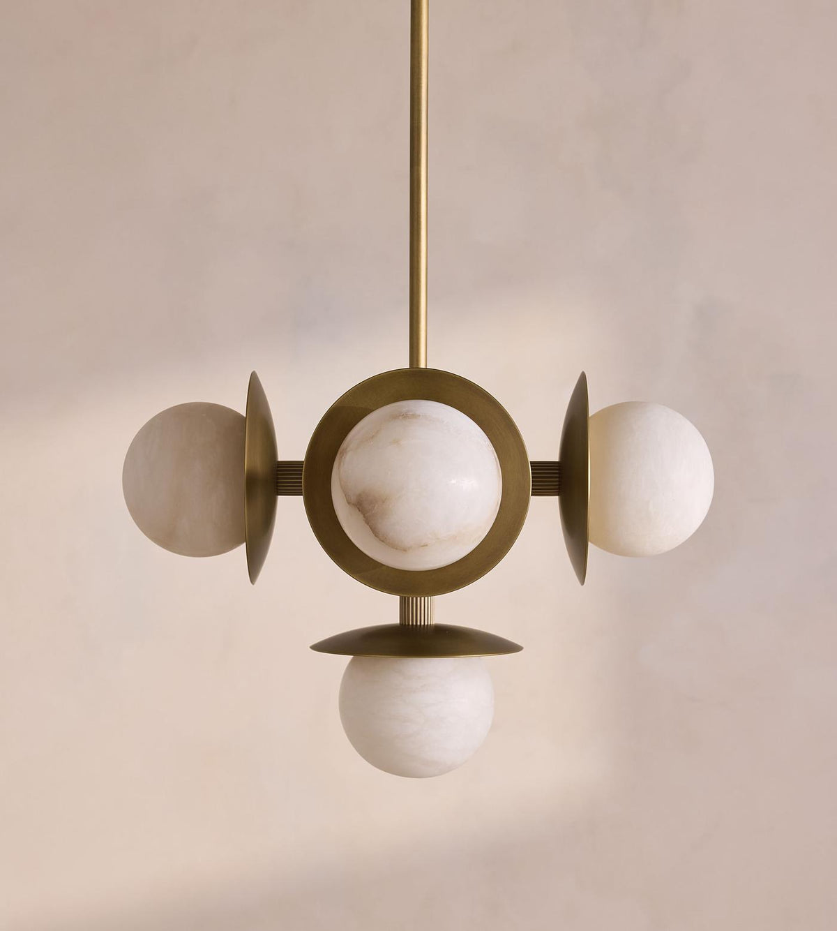 Snowflake Alabaster Orb Chandelier-Neutral Decor