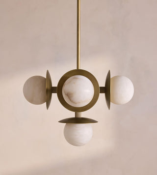 Snowflake Alabaster Orb Chandelier-Neutral Decor