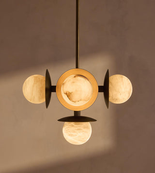 Snowflake Alabaster Orb Chandelier-Neutral Decor