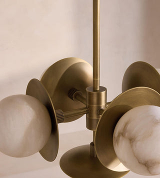 Snowflake Alabaster Orb Chandelier-Neutral Decor