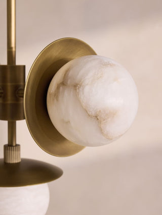 Snowflake Alabaster Orb Chandelier-Neutral Decor