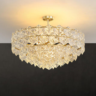Lustra Lustre en Verre Flocon de Neige Doré-Luire