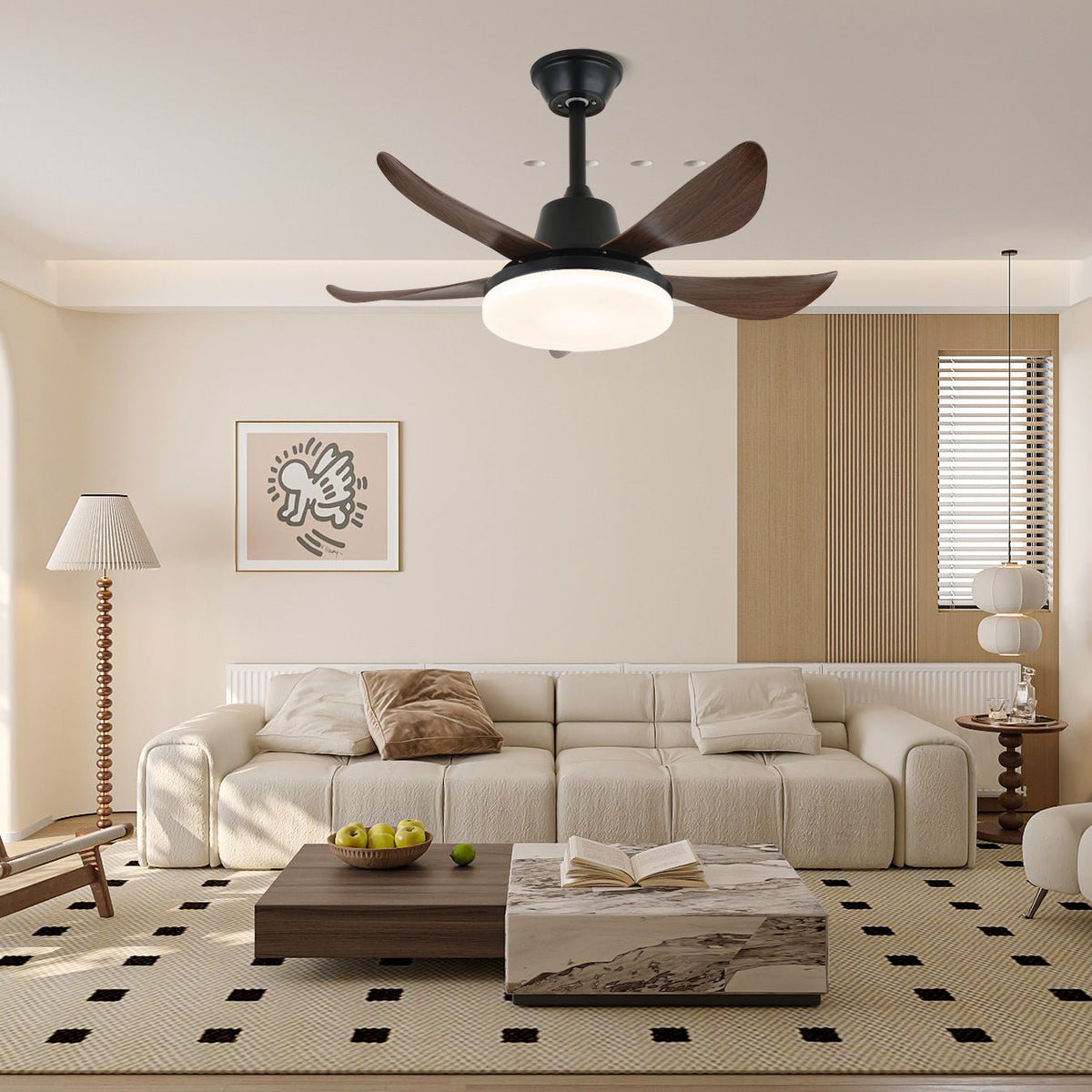 Callen Ventilateur de Plafond avec Éclairage en Bois Moderne