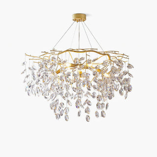 Lustra Lustre Cristal Branche Or LED