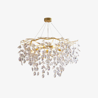 Lustra Lustre Cristal Branche Or LED