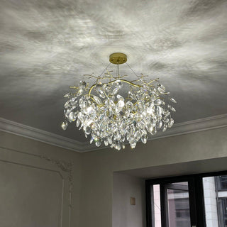 Lustra Lustre Cristal Branche Or LED