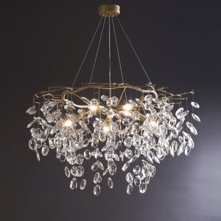 Lustra Lustre Cristal Branche Or LED