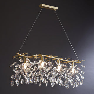Lustra Lustre Cristal Branche Or LED