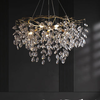 Lustra Lustre Cristal Branche Or LED