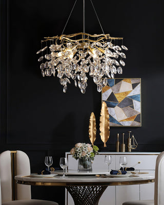 Lustra Lustre Cristal Branche Or LED