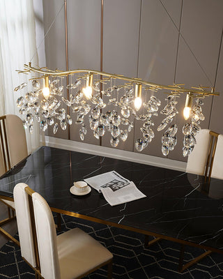 Lustra Lustre Cristal Branche Or LED