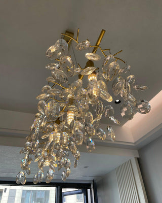 Lustra Lustre Cristal Branche Or LED