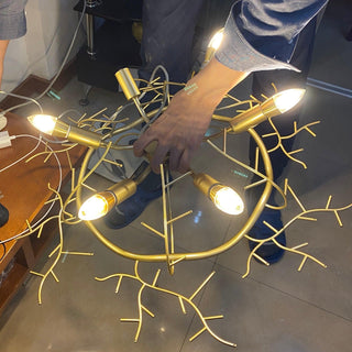 Lustra Lustre Cristal Branche Or LED