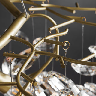 Lustra Lustre Cristal Branche Or LED