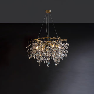 Lustra Lustre Cristal Branche Or LED