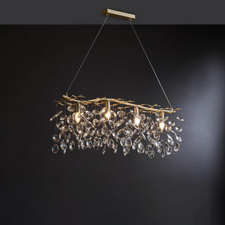 Lustra Lustre Cristal Branche Or LED