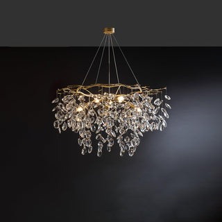 Lustra Lustre Cristal Branche Or LED