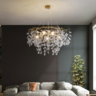 Lustra Lustre Cristal Branche Or LED