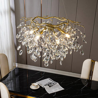 Lustra Lustre Cristal Branche Or LED