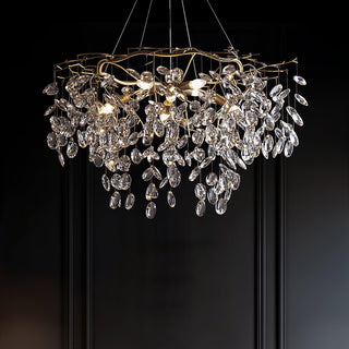 Lustra Lustre Cristal Branche Or LED