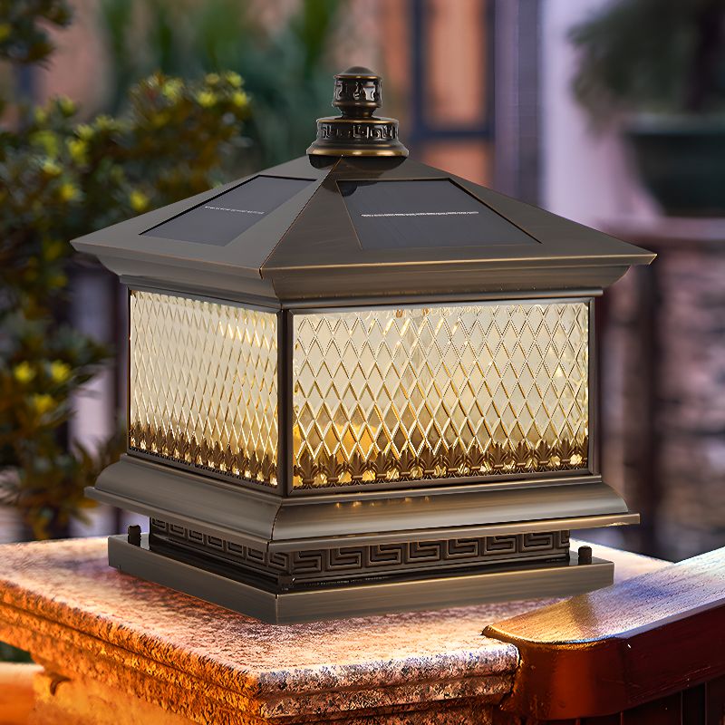 Dovina Classique Diamant Solaire Poteau Extérieur Lumière