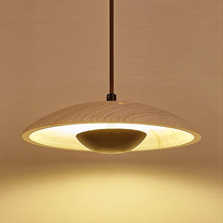 Zodore Large-Bord Travertin Pendentif Lumière