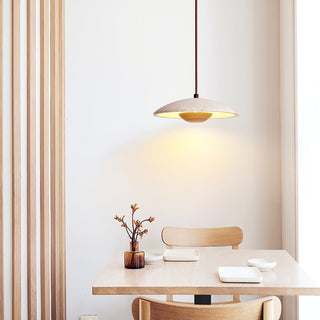 Zodore Large-Bord Travertin Pendentif Lumière