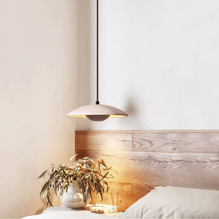 Zodore Large-Bord Travertin Pendentif Lumière