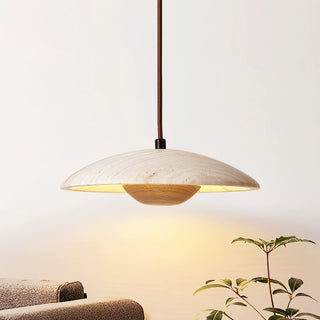 Zodore Large-Bord Travertin Pendentif Lumière