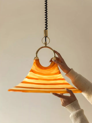 Aurmiros Suspension Minimaliste Moderne en Verre à Motif Tourbillonnant