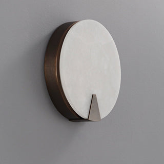 Solaris Halo Alabaster Wall Light-Neutral Decor