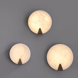 Solaris Halo Alabaster Wall Light-Neutral Decor