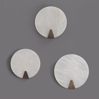 Solaris Halo Alabaster Wall Light-Neutral Decor