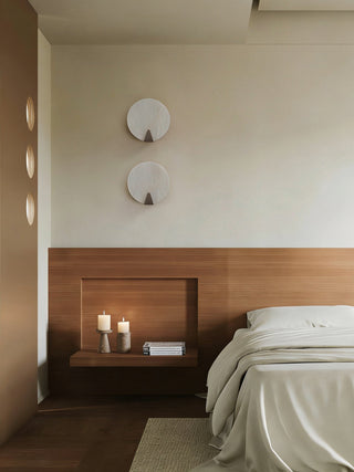 Solaris Halo Alabaster Wall Light-Neutral Decor