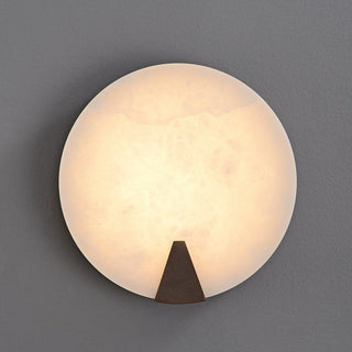 Solaris Halo Alabaster Wall Light-Neutral Decor