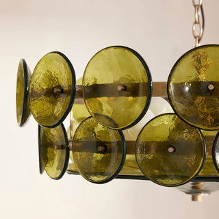 Aurora Lustre Disque Verre Murano Vintage